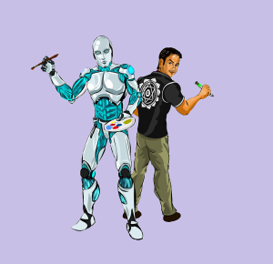Are robots replacing artists? Not yet. Image by Sanjeevi Rayan from Pixabay
